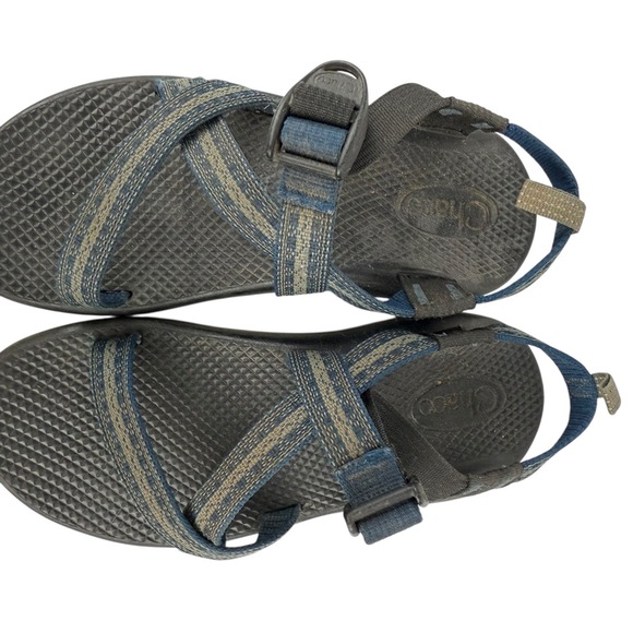 Chaco Z/1 Classic Blue Tan Pattern Adjustable Strap Open Toe‎ Sandals Size 5 - Picture 8 of 9